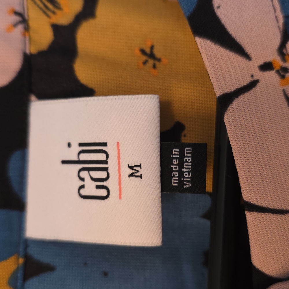 Cabi Floral Women's Top - Black, Blue, Yellow - Picture 2 of 3